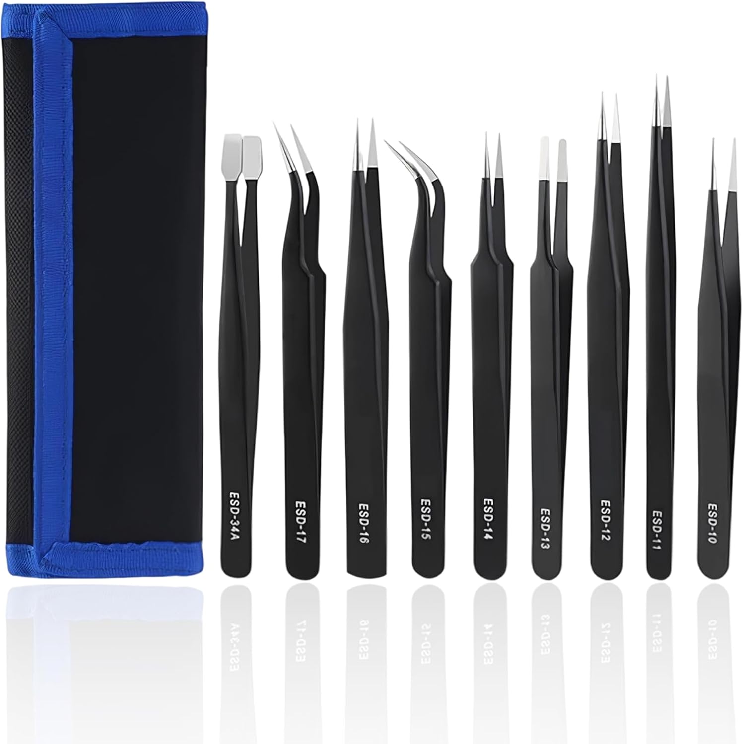 Diy Electronics Soldering Kit - Präzisions-Antistatik-Pinzetten-Set, 1,5 mm feine Spitze, langlebige