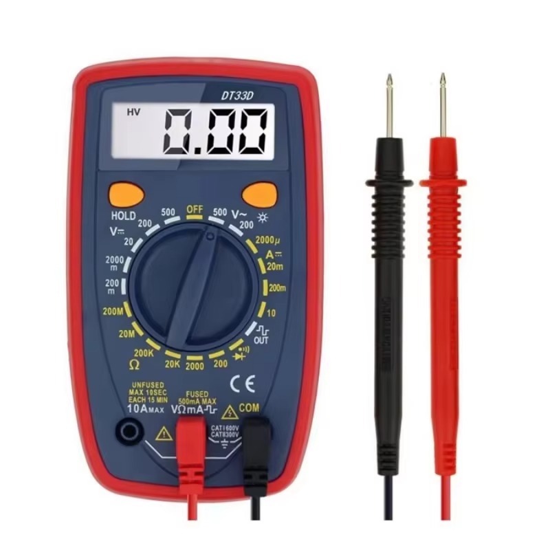 Multimeter Digital - Fabrik-Bestseller DT33D AC/DC-Spannungs-LCD-Digital-Zangenmultimeter Elektronischer Tester mit